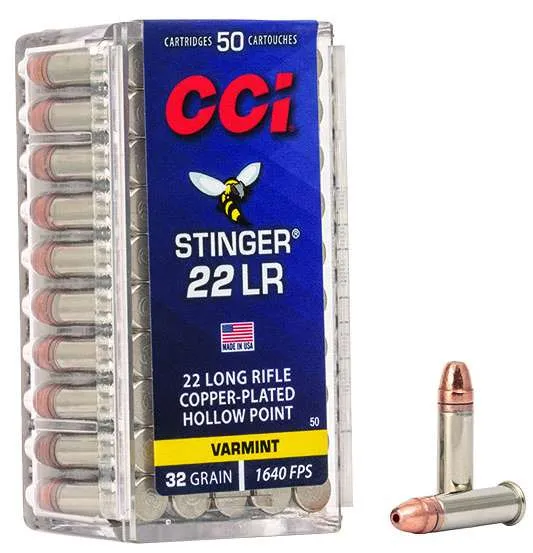 CCI Stinger 22LR - 1640fps - 32 Grain JHP - 50 Rounds