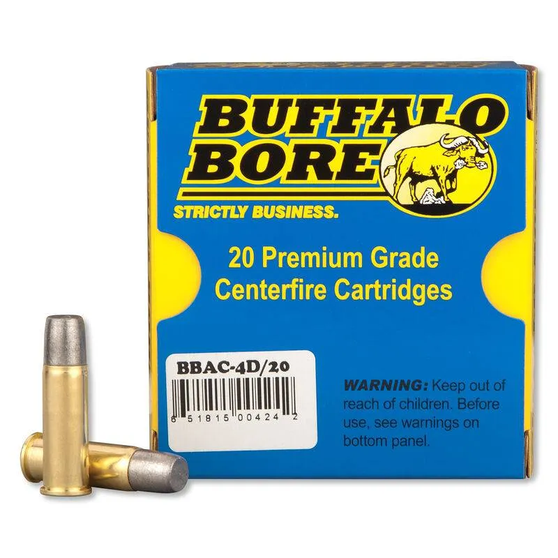 Buffalo Bore Ammunition 4D - 20 Heavy 44 Rem Mag P - 340 Grain Lead Flat Nose - 20 Rounds 20BX12CS