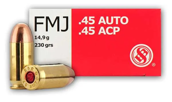 S&B 45 ACP 230GR FMJ-RN 50RD 20BX/CS