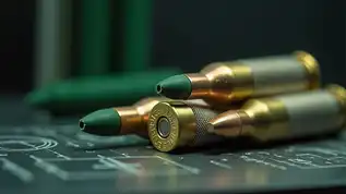 A close-up of 5.56 green tip ammunition