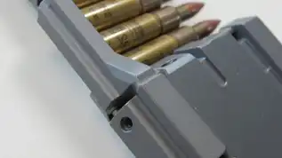 A close-up image of 5.56 stripper clips