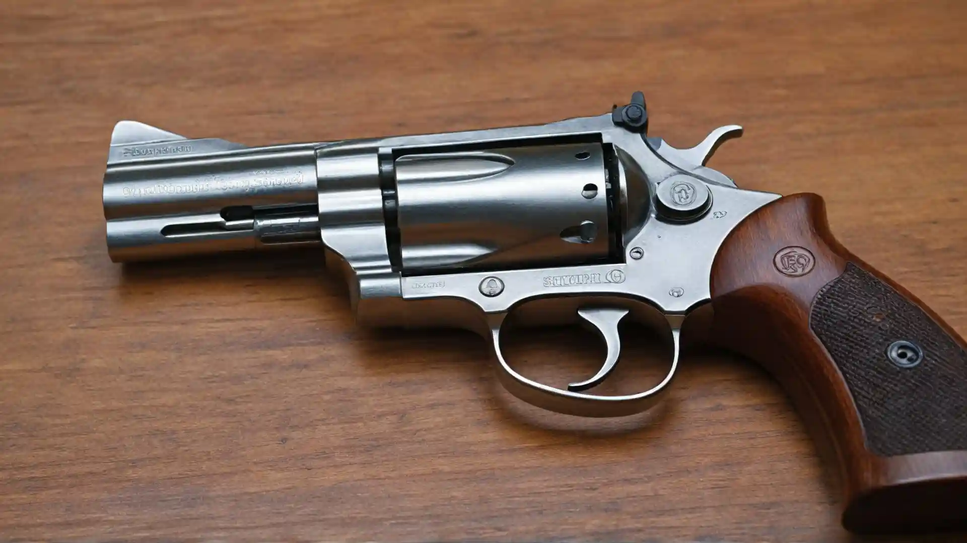 Selection of top-rated .22 caliber revolvers displayed on wooden surface